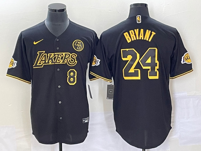 Men Los Angeles Lakers 24 Bryant black 2023 NBA Jersey style 9